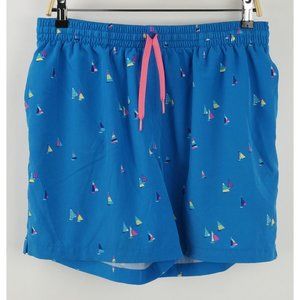 Chubbies Men's‎ 30 x 6" Blue Jersey Sailboat Board Shorts Swim Trunks Drawstring